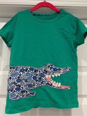 Mini Boden crocodile alligator appliqué t-shirt 7/8
